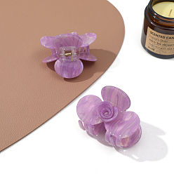 Фиолетовый Заколки для волос в форме когтей из ацетата целлюлозы, аксессуары для волос для женщин и девочек, цветок, фиолетовые, 70x50x43 мм