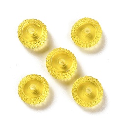 Gold Transparent Resin Beads, Textured Rondelle, Gold, 12x7mm, Hole: 2.5mm
