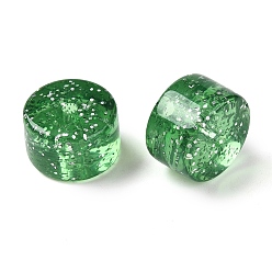 Зеленый Непрозрачная акриловая разделительные бусинки, колонка, зелёные, 8x12 мм, отверстие : 2.5 мм