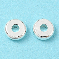 Silbern Silberfarbig Messing Perlen, cadmiumfrei und bleifrei, langlebig überzogen, Scheibe, Silbern Silberfarbig, 6x2 mm, Bohrung: 1.8 mm