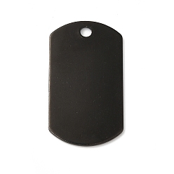 Черный 304 подвески из нержавеющей стали, прямоугольные, штамповка пустой метки, чёрные, 35x19.5x1 мм, отверстие : 3 мм