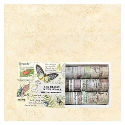 Butterfly 20 Rolls 5 Sizes Paper Decorative Adhesive Tapes, for DIY Scrapbooking, Butterfly, 5~25mm, 2m/roll, 5 sizes, 4 rolls/style, 20 rolls.