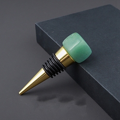 Green Aventurine Natural Green Aventurine Red Wine Stoppers, Silicone Bottle Stopper, Cone, 75~85mm