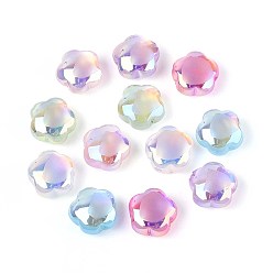 (52) Непрозрачная лаванда УФ-покрытие смоляные шарики, имитация шарики глаза кота, радужный, цветок, разноцветные, 10x10.5x6 мм, отверстие : 1.5~1.6 мм
