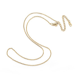 Золотой Вакуумное покрытие 304 ожерелья из нержавеющей стали, кабель ожерелья цепи, золотые, 17.32 дюйм (44 см)