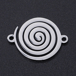 Stainless Steel Color 201 Stainless Steel Links connectors, Laser Cut, Vortex, Stainless Steel Color, 14x18x1mm, Hole: 1.4mm