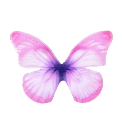 Magenta Gradient Color Cloth Butterfly Ornaments, Craft Butterfly, for DIY Hair Accessories, Wedding Dress, Magenta, 45mm