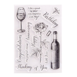 Drink Clear Silicone Stamps, for DIY Scrapbooking, Photo Album Decorative, Cards Making, Stamp Sheets, Drink Pattern, 14.5x10.5cm
