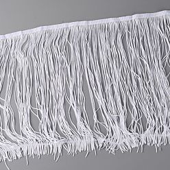 White Polyester Tassel Fringe Trimming, White, 298x1mm, 9m/roll