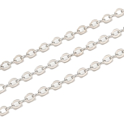 Платина Антикоррозийное покрытие родием 925 плоские кабельные цепи из стерлингового серебра, пайки, платина, ссылка: 1.9x1.5x0.5 mm