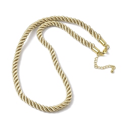 Бледно-Золотистый 5мм нейлоновый витой шнур для изготовления ожерелий, с латунными наконечниками и 304 карабинами из нержавеющей стали, долговечный, стойки покрытие, золотые, бледно золотарник, 17.72~18.90 дюйм (45~48 см)