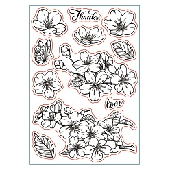 Цветок Пластиковые штампы пвх, для diy scrapbooking, фотоальбом декоративный, изготовление карт, штампы, шаблон сакуры, 16x11x0.3 см