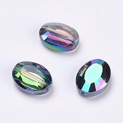 Coloré Imitations de perles de cristal autrichien, grade de aaa, facette, ovale, colorées, 13x10x5mm, Trou: 0.9~1mm