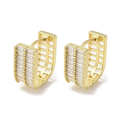 Real 18K Gold Plated Rack Plating Brass Micro Pave Cubic Zirconia Hoop Earrings for Women, Long-Lasting Plated, Lead Free & Cadmium Free, Real 18K Gold Plated, 20x10.5mm