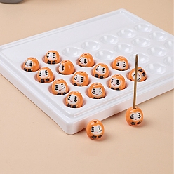 Оранжевый Фарфоровые бусины ручной работы, яркие остекление, овальные, дхарма, оранжевые, 16x15 мм