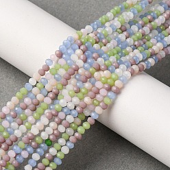 (52) Непрозрачная лаванда Граненые круглые стеклянные бусины, рондель, имитация нефрита, разноцветные, 2.8x1.5~2 мм, отверстие : 0.6 мм, около 135 шт / нитка, 14.65'' (37.2 см)