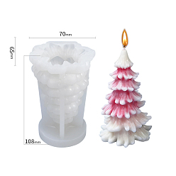 White Christmas Tree DIY Candle Silicone Molds, Resin Casting Molds, For UV Resin, Epoxy Resin Jewelry Making, White, 5.7x6.5x10.5cm