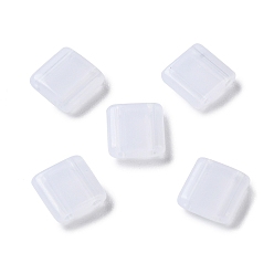 Ghost White Opaque Acrylic Slide Charms, Square, Ghost White, 5.2x5.2x2mm, Hole: 0.8mm