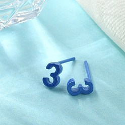 Blue Hypoallergenic Bioceramics Zirconia Ceramic Stud Earrings, Number 3, No Fading and Nickel Free, Blue, 7x4.5mm