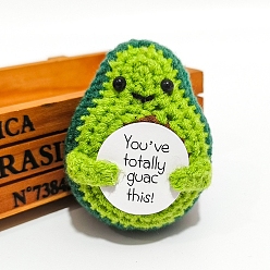 Avocado 3D Mini Yarn Doll Crochet Plant Ornaments for Home Car Office Table, Avocado, 70x55mm