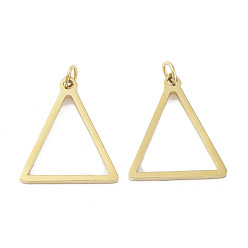Triangle 304 Stainless Steel Pendants, Laser Cut, with Jump Ring, Golden, Triangle, 17x15x1mm, Hole: 2mm