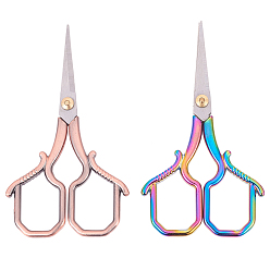 Mixed Color SUNNYCLUE Stainless Steel Scissors, Embroidery Scissors, Sewing Scissors, with Zinc Alloy Handles, Mixed Color, 102.2x57.5x3.5~8mm, 1pc/color, 2pcs/set