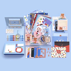 Cornflower Blue Scrapbook Paper Kit, for DIY Album Scrapbook, Background Paper, Diary Decoration, Cornflower Blue, 220x160x18mm