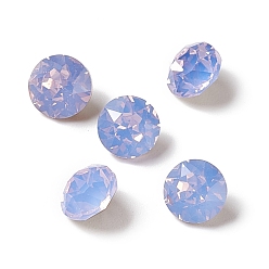 Cyclamen Opal Opal Style K9 Glass Rhinestone Cabochons, Pointed Back & Back Plated, Diamond, Cyclamen Opal, 6x4mm