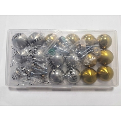 Golden & Stainless Steel Color 16 Sets 4 Colors Stainless Steel Half Round Rivets, with Iron Screw, Plastic and Brass Ring, Golden & Stainless Steel Color, 25.5x12.5mm, Hole: 8.5mm, 4 sets/color