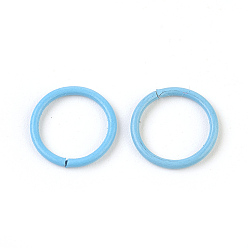 Небесно-голубой Железные соединительные колечки, открытые кольца прыжок, голубой, 18 датчик, 10x1 мм, внутренний диаметр: 8 мм