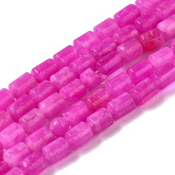 Камелия Бусины из натурального белого нефрита, колонка, окрашенная и подогревом, камелия, 5.6~6.3x4.2~4.6 мм, отверстие : 0.9 мм, около 65 шт / нитка, 14.96~15.12 (38~38.4 см)