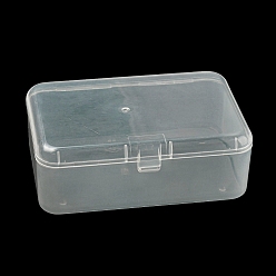 Прозрачный Пластмассовый шарик контейнеры, с откидной крышкой, прямоугольные, прозрачные, 3.2x9x6.2 см