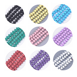 Mixed Color Spray Painted Non-magnetic Synthetic Hematite Beads Strands, Star, Mixed Color, 9x9x2.5mm, Hole: 0.8mm, about 59~60pcs/strand, 15.5 inch