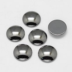 Non-magnetic Hematite Non-magnetic Synthetic Hematite Cabochons, Half Round/Dome, 8x4mm