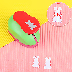 Rabbit Plastic Paper Craft Hole Punches, Paper Puncher for DIY Paper Cutter Crafts & Scrapbooking, Random Color, Rabbit Pattern, 70x40x60mm