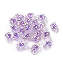 Medium Purple UV Plating Rainbow Iridescent Acrylic Beads, Two Tone, Grape, Medium Purple, 25x16x14mm, Hole: 3.7mm