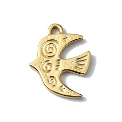 Настоящее золото 14K 304 подвески из нержавеющей стали, очарование ласточки, реальный 14 k позолоченный, 20x16x2 мм, отверстие : 2 мм
