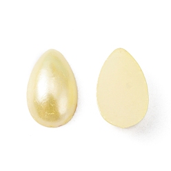 Light Khaki ABS Plastic Imitation Pearl Cabochons, Teardrop, Light Khaki, 8x5x2.5mm