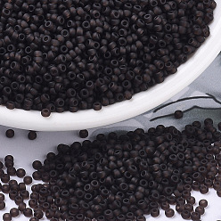 (RR135F) Matte Transparent Root Beer Миюки круглые бусины рокайль, японский бисер, 11/0, (rr 135 f) матовое прозрачное корневое пиво, 11/0, 2x1.3 мм, отверстие : 0.8 мм, Около 1111 шт / 10 г