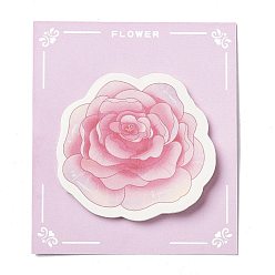 Pink 30 Sheets Rose Shape Memo Pad Sticky Notes, Sticker Tabs, for Office School Reading, Pink, 53x57x0.1mm