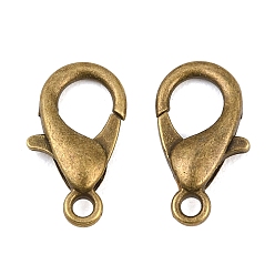 Античная Бронза Карабин-лобстер из цинкового сплава, застежки на спусковой крючок, без кадмия, без никеля и без свинца, античная бронза, 16x8 мм, отверстие : 2 мм