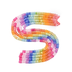 (52) Непрозрачная лаванда Нити градиентных бусин из натурального белого нефрита, окрашенные, рондель, разноцветные, 8.5x4.5~5.5 мм, отверстие : 1 мм, около 79 шт / нитка, 15.31'' (38.9 см)