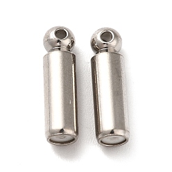Stainless Steel Color 202 Stainless Steel Brooch Pin Backs, Locking Pin Keeper Clasp, Column Shape, for Brooch Findings, Stainless Steel Color, 14x4mm, Hole: 1.2mm and 0.8mm