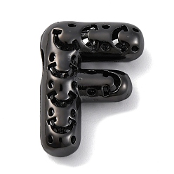 Letter F Латунные подвески, стойки покрытие, долговечный, без кадмия и без свинца, подвески с полыми буквами, Буква F, 20.5x15.5x7.5 мм, отверстие : 4.7x3 мм