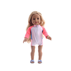 White Sporty Style Cloth Doll Swimsuit, Summer Doll Clothes Outfits, Fit for 18 inch American Girl Dolls, White, 310x235x140mm
