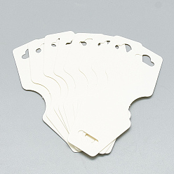 White Cardboard Necklace & Bracelet Display Cards, White, 9.5x3.7cm