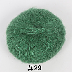 Средний Морско-зеленый 25 пряжа для вязания из шерсти ангорского мохера, для шали, шарфа, куклы, вязания крючком, средний морской зеленый, 1 мм