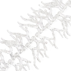 Белый Нити бусин из непрозрачного акрила, имитирующие кораллы, самородки, белые, 46~48x34~35x7~8 мм, отверстие : 1.4 мм, около 50 шт / нитка, 18.50'' (47 см)