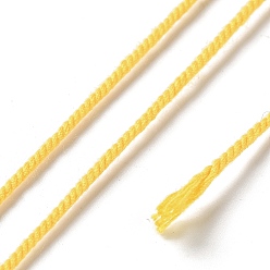 Gold Polyester Twisted Cord, Round, for DIY Jewelry Making, Gold, 1.2mm, about 38.28 Yards(35m)/Roll