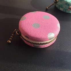 Hot Pink DIY Macaron Coin Purse Kits, Including Aluminium Macaron Bag Button, Zipper, Cloth, Needle & Thread, Hot Pink, Finish Product: 6.2cm